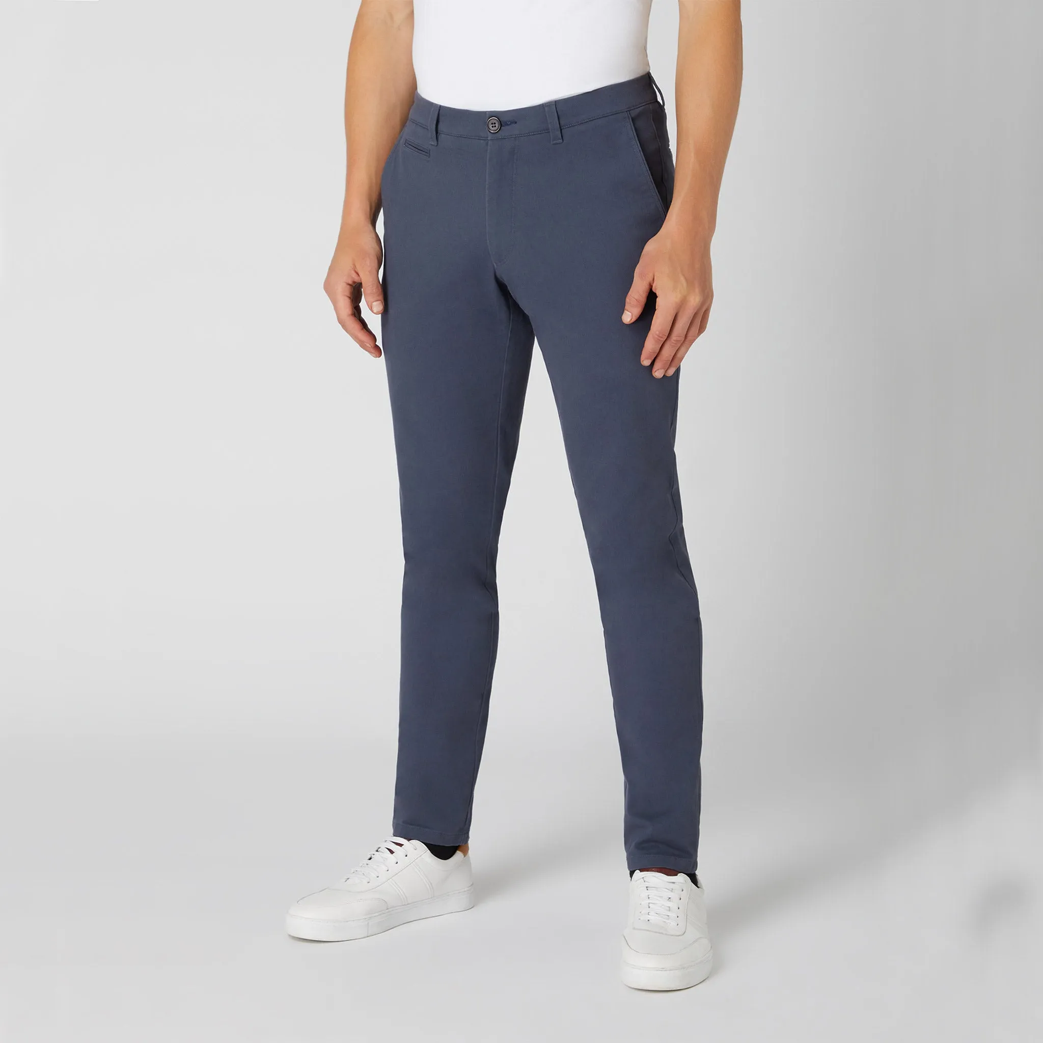 Remus Uomo Slim Leg Cotton-Stretch Chino - Blue