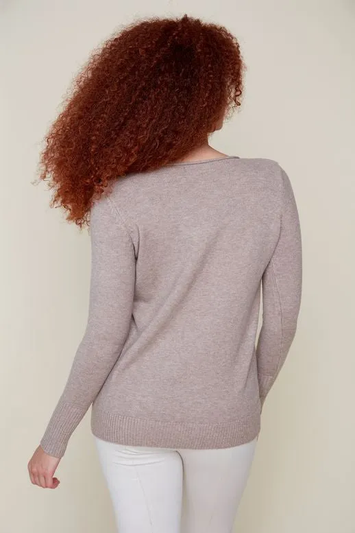 Renuar Round Neck Sweater Tan