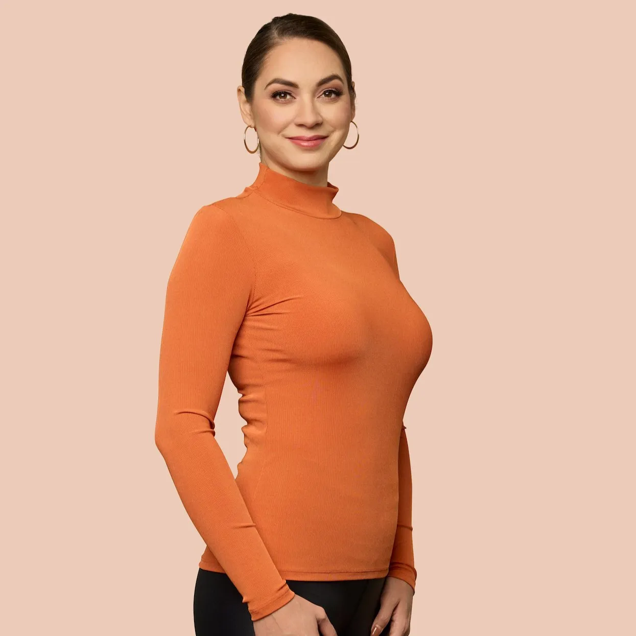 Rib Mock Neck Layering Top (Clearance Style)