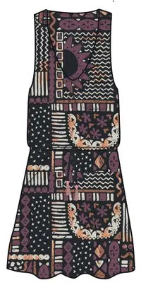 Rivergate Recycled Cotton Dress - Vintage Patchwork Black/Multi