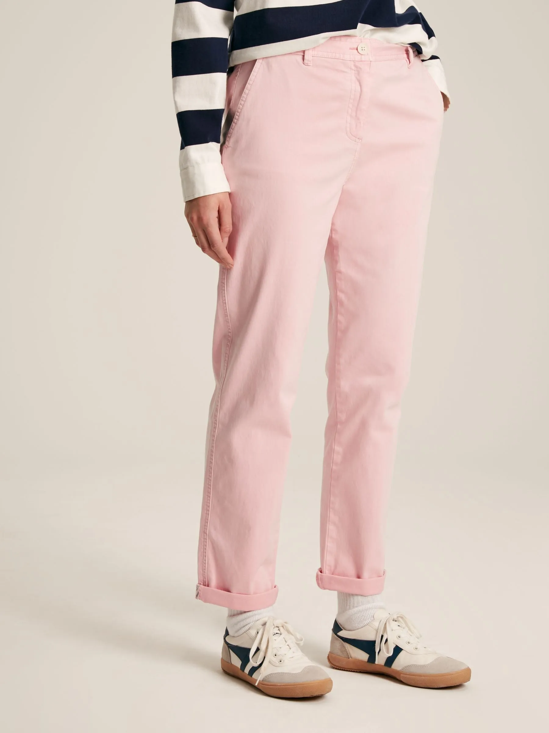 Rose Pink Slim Fit Chino Trousers