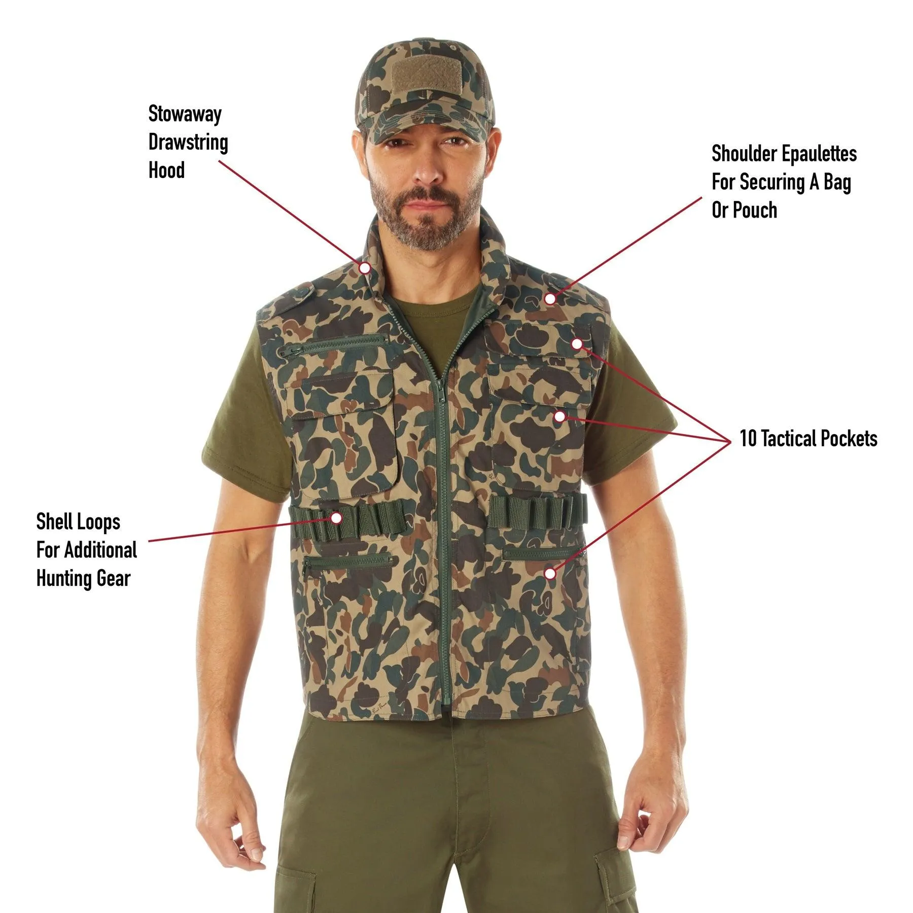 Rothco X Bear Archery Fred Bear Camo Ranger Vest