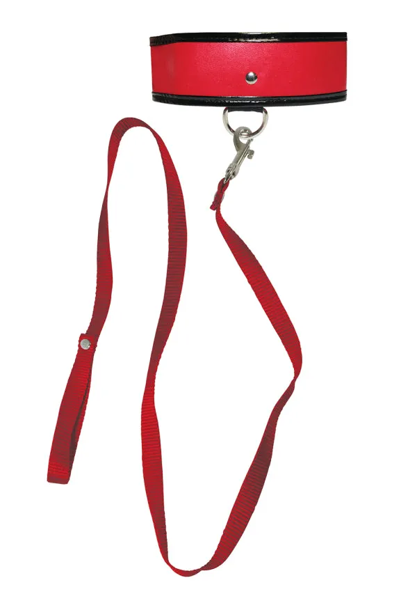 S&M Leash and Collar (Red/Black)