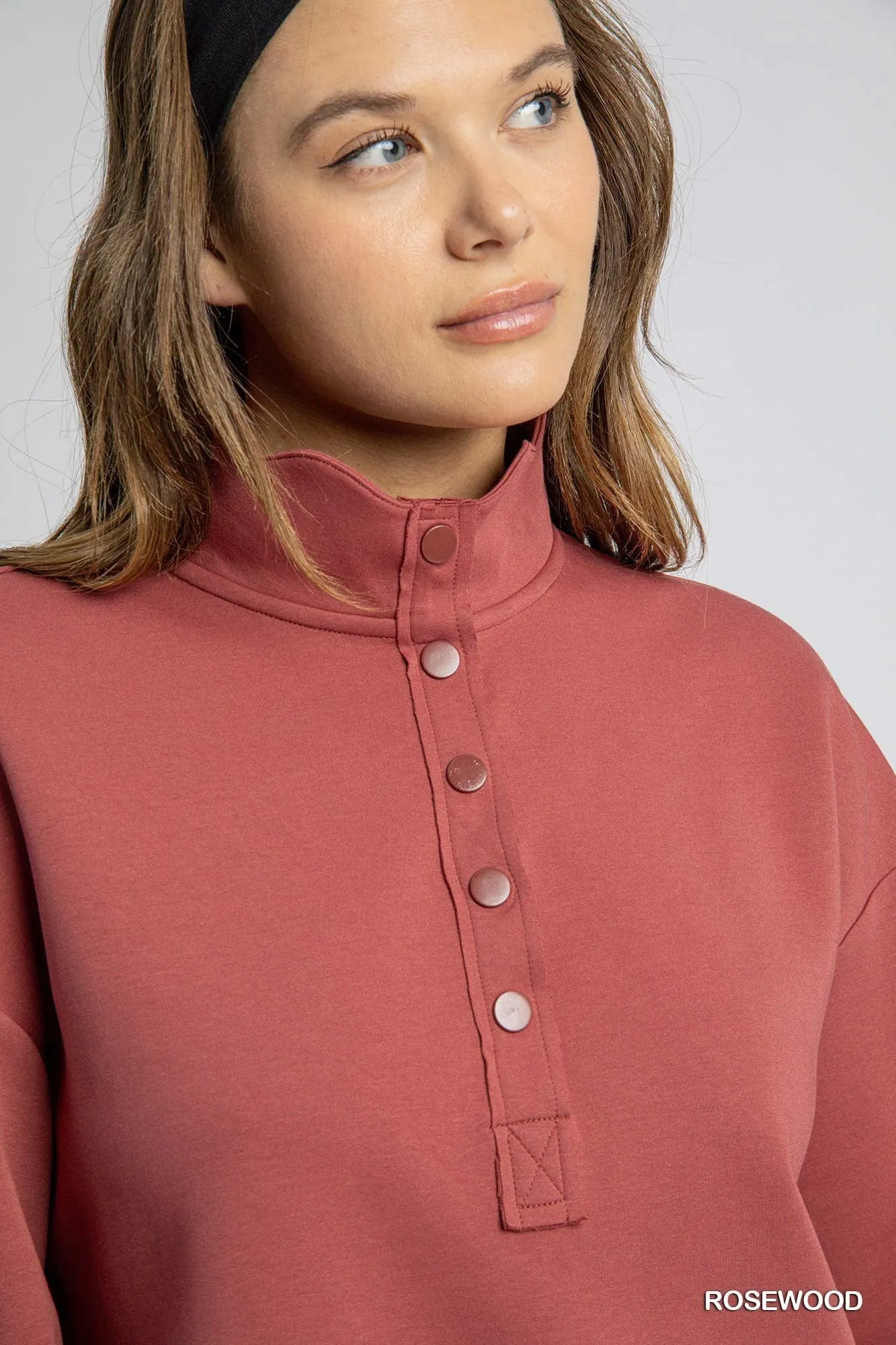 Scalloped Collar & Hem Top- Rosewood