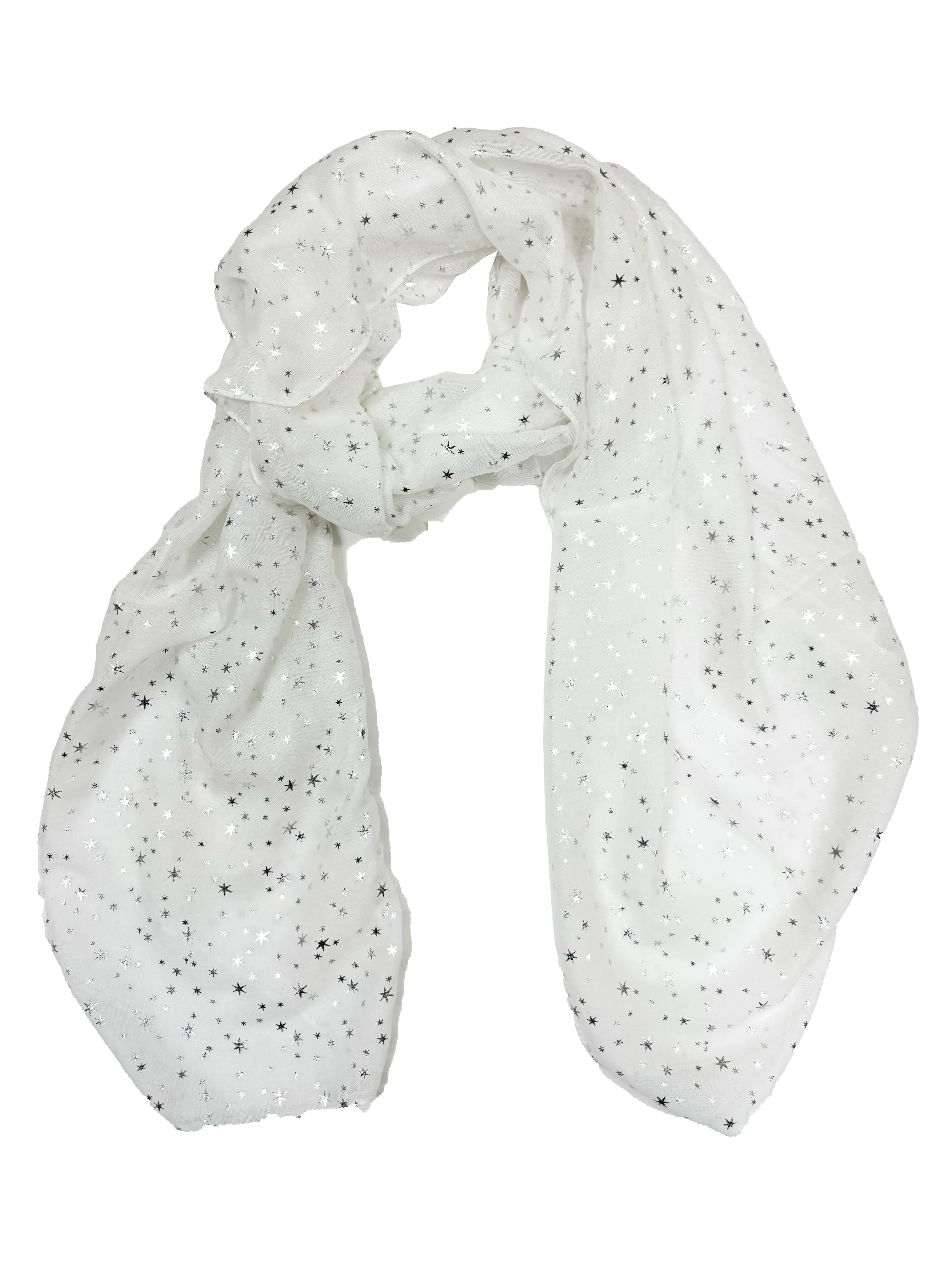 Scarf with Silver Foil Stars