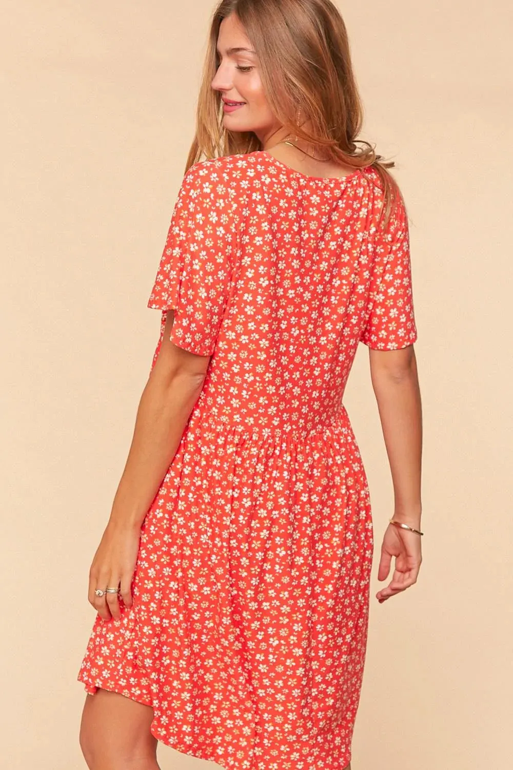 Scarlet Floral Print Dress In Plus