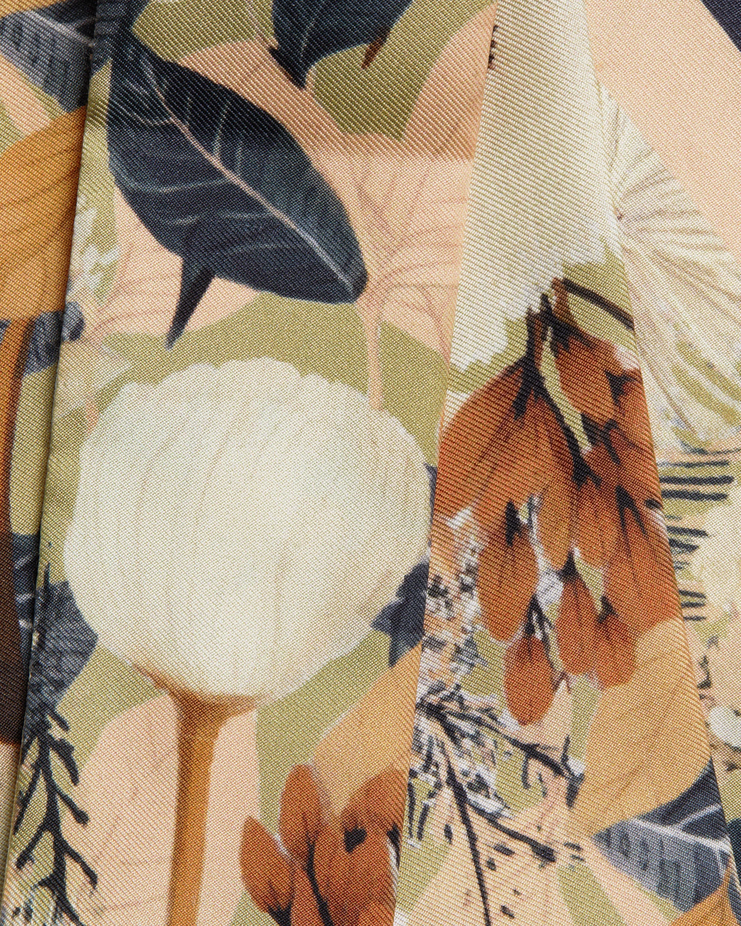 Silk Skinny Scarf - Autumn Floral Print