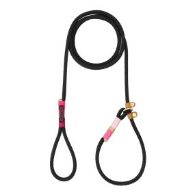 Slip-on Dog Leash | Pink Acid on Black