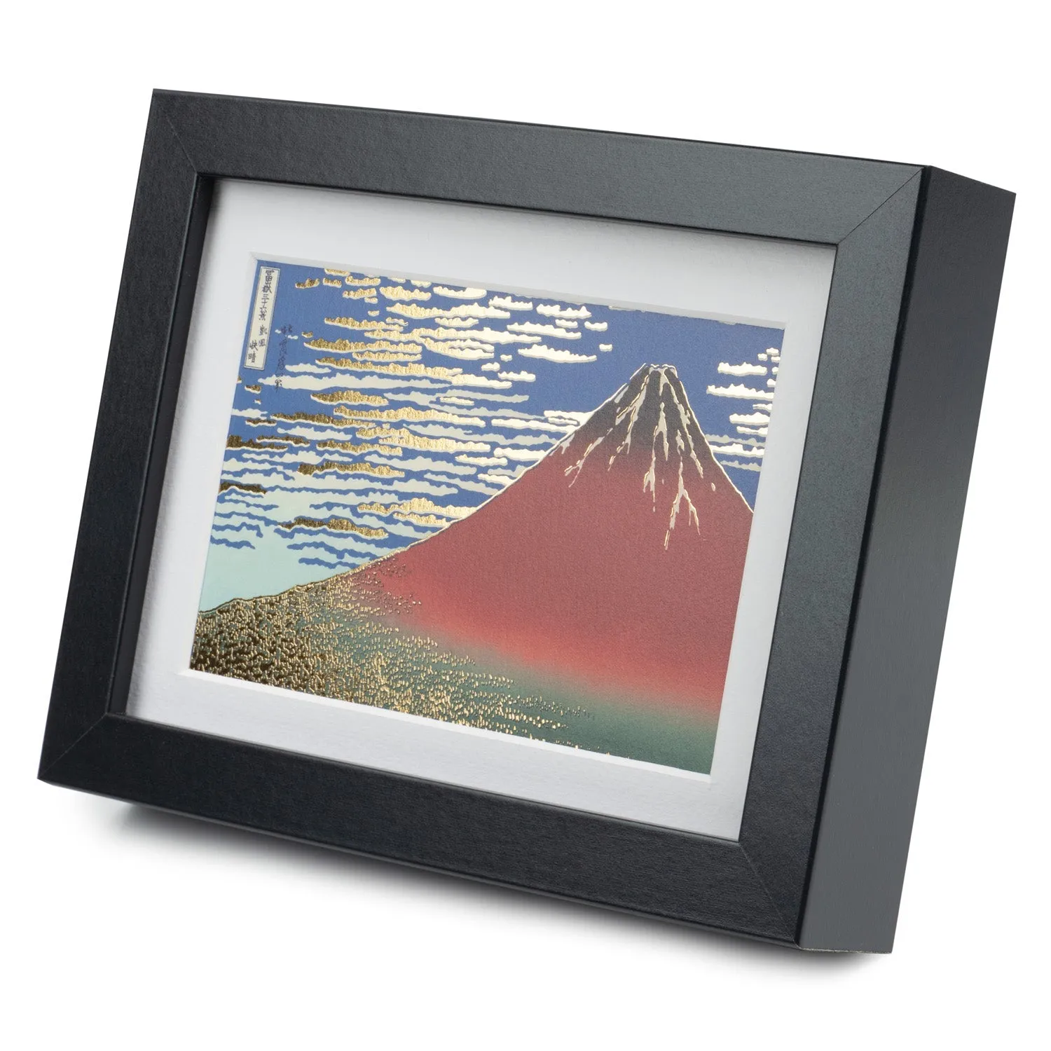 Small Red Mount Fuji Framed Japanese Picture