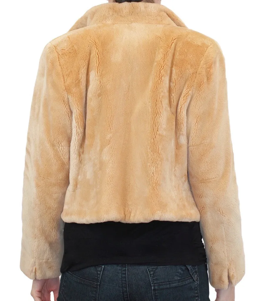 SMALL/MEDIUM BUTTERSCOTCH SHEARED BEAVER FUR BOLERO JACKET