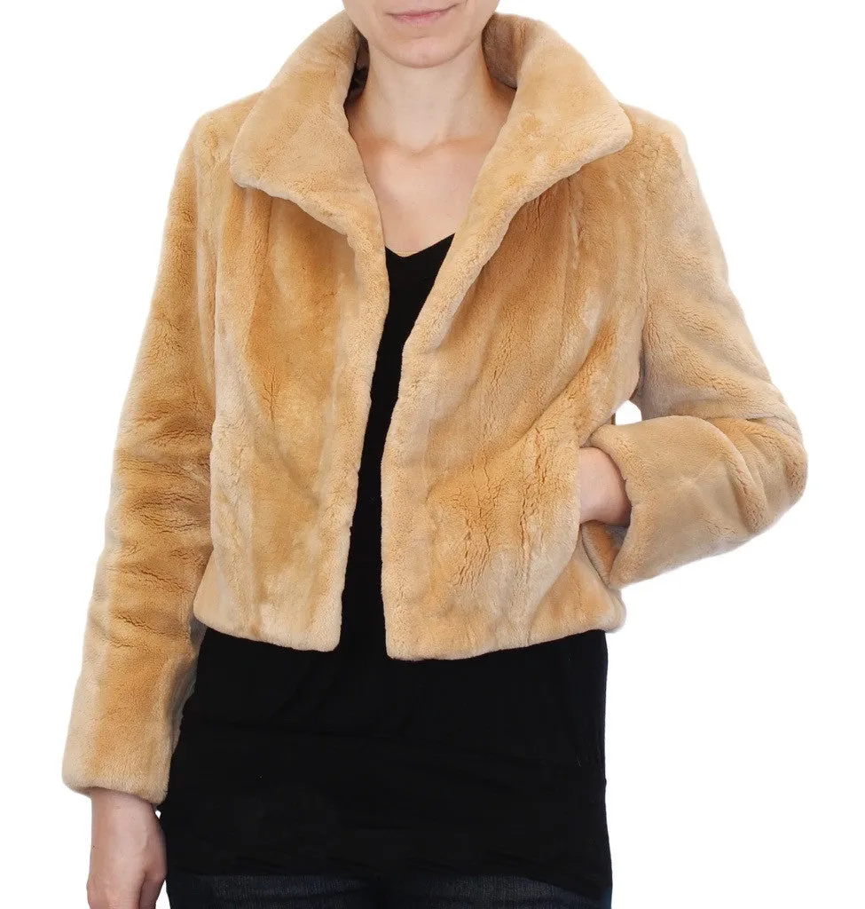 SMALL/MEDIUM BUTTERSCOTCH SHEARED BEAVER FUR BOLERO JACKET