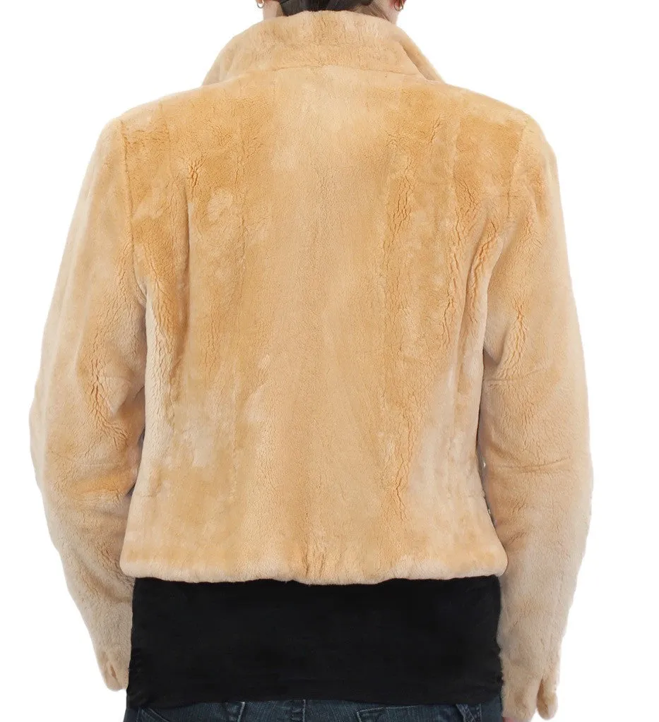 SMALL/MEDIUM BUTTERSCOTCH SHEARED BEAVER FUR BOLERO JACKET