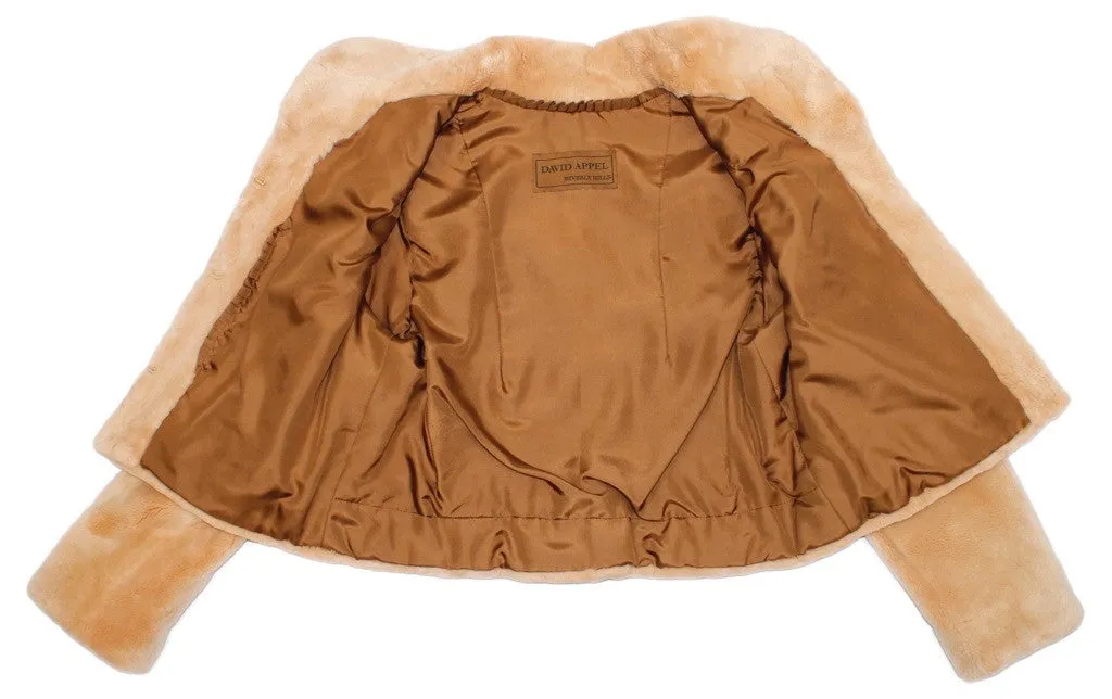 SMALL/MEDIUM BUTTERSCOTCH SHEARED BEAVER FUR BOLERO JACKET