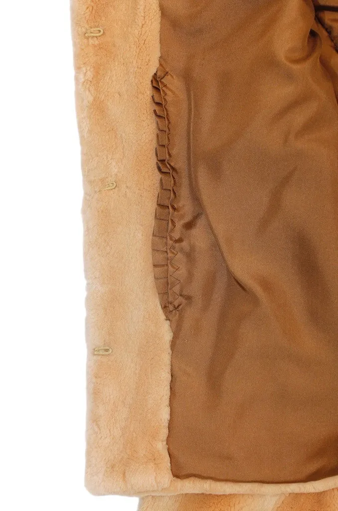 SMALL/MEDIUM BUTTERSCOTCH SHEARED BEAVER FUR BOLERO JACKET