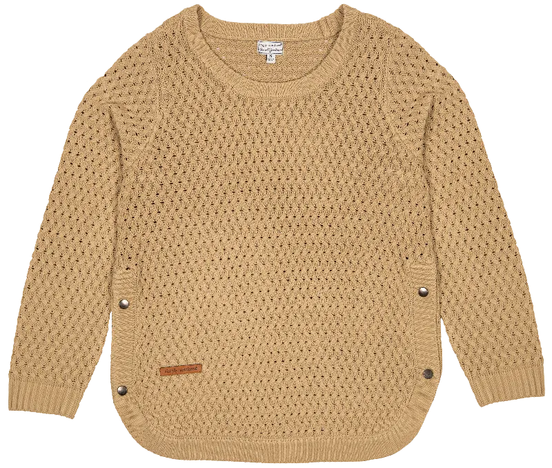 Snap Sweater Beige Women's Simply Southern