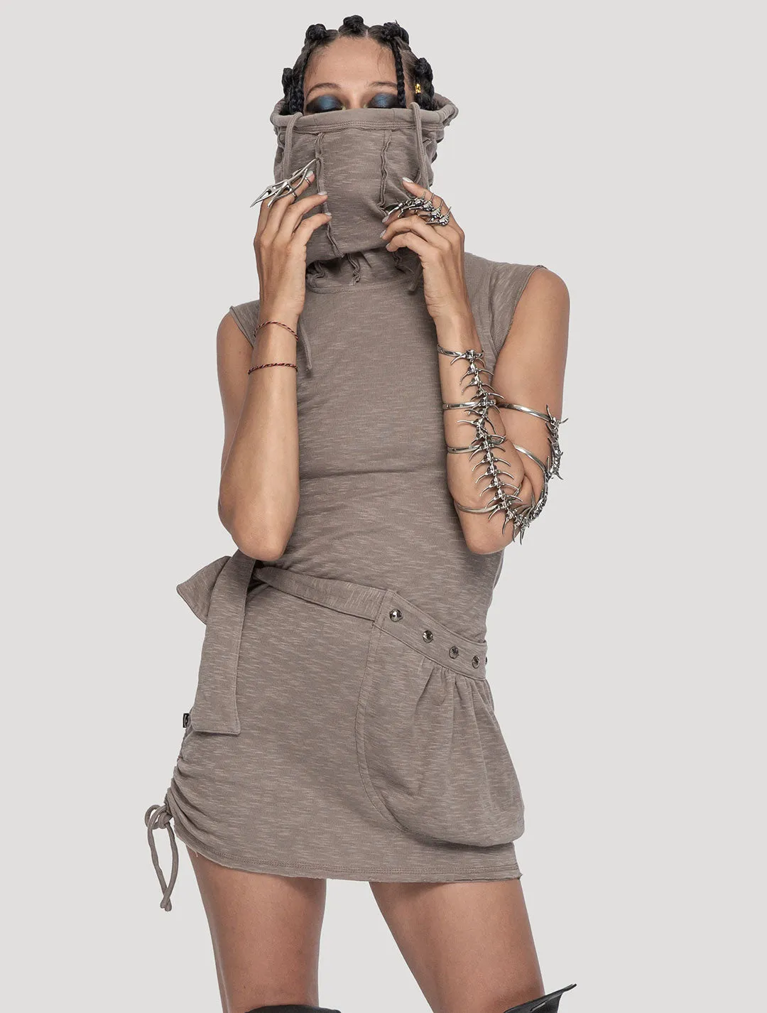 Soba Sleeveless Turtleneck Dress