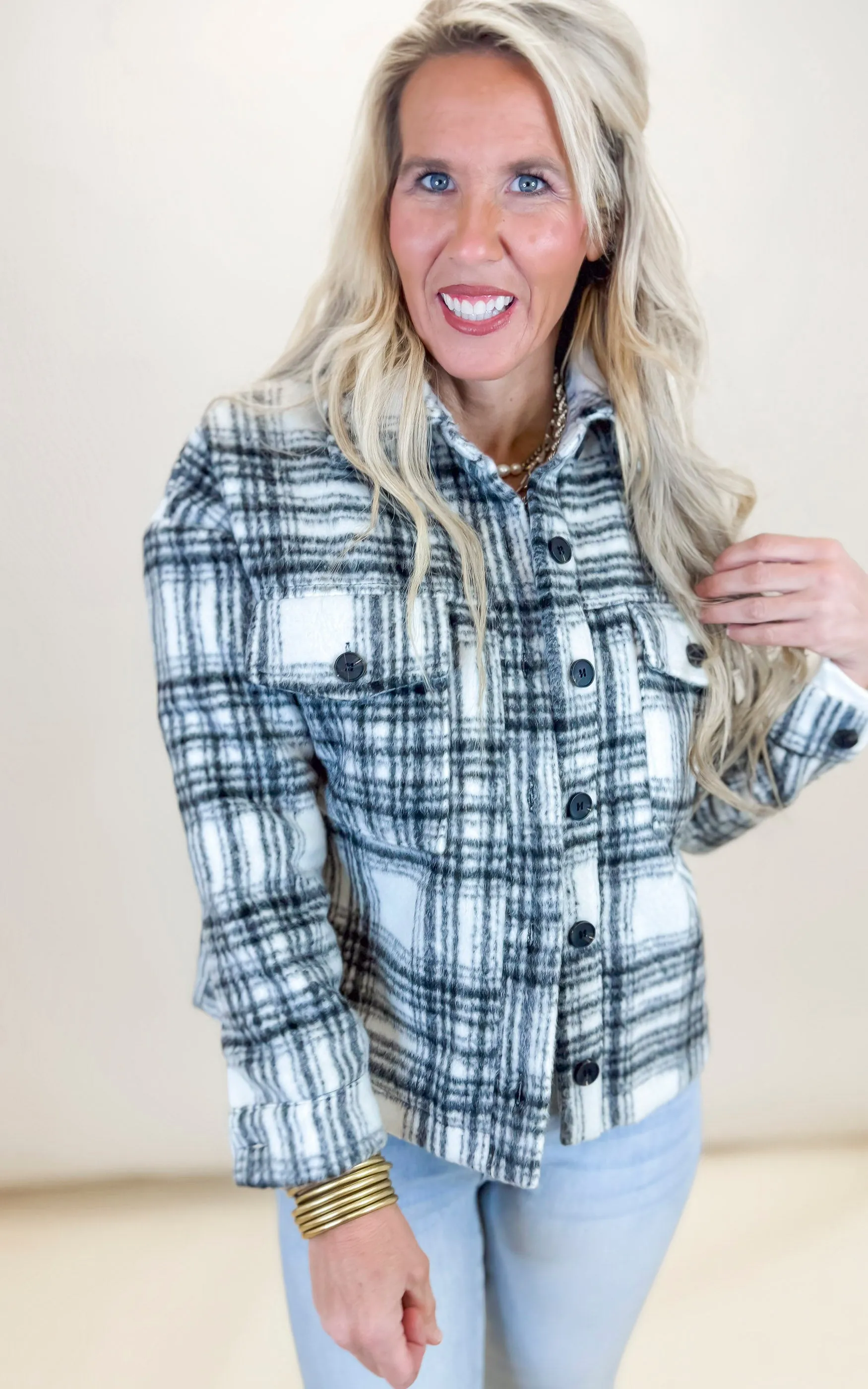 Soft Plaid Fleece Jacket