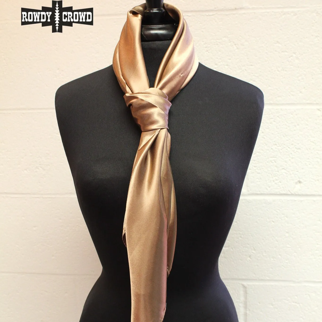 Solid Colored Poly Scarf in Camel