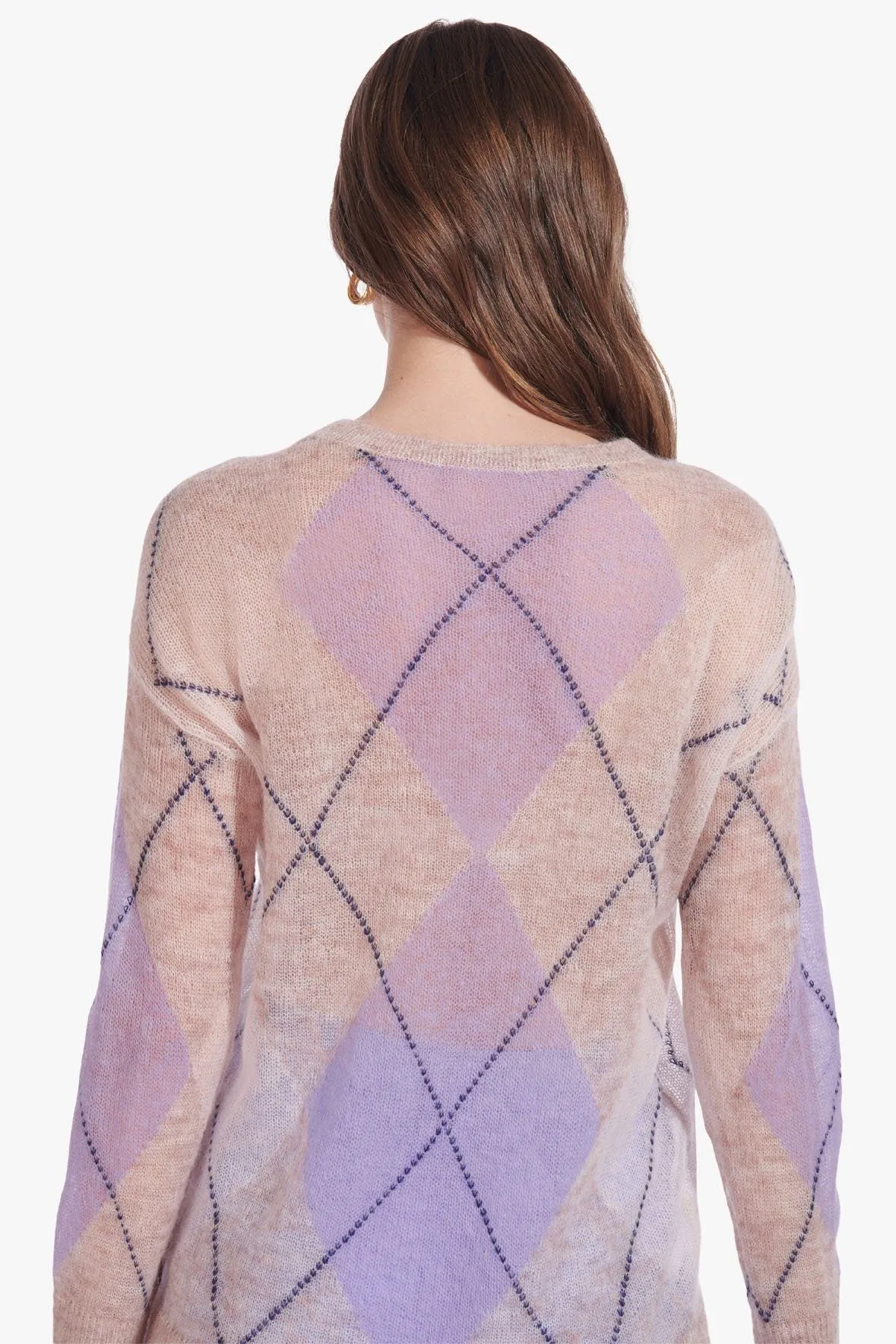 SOLITAIRE SWEATER | CRYSTAL GREY ARGYLE