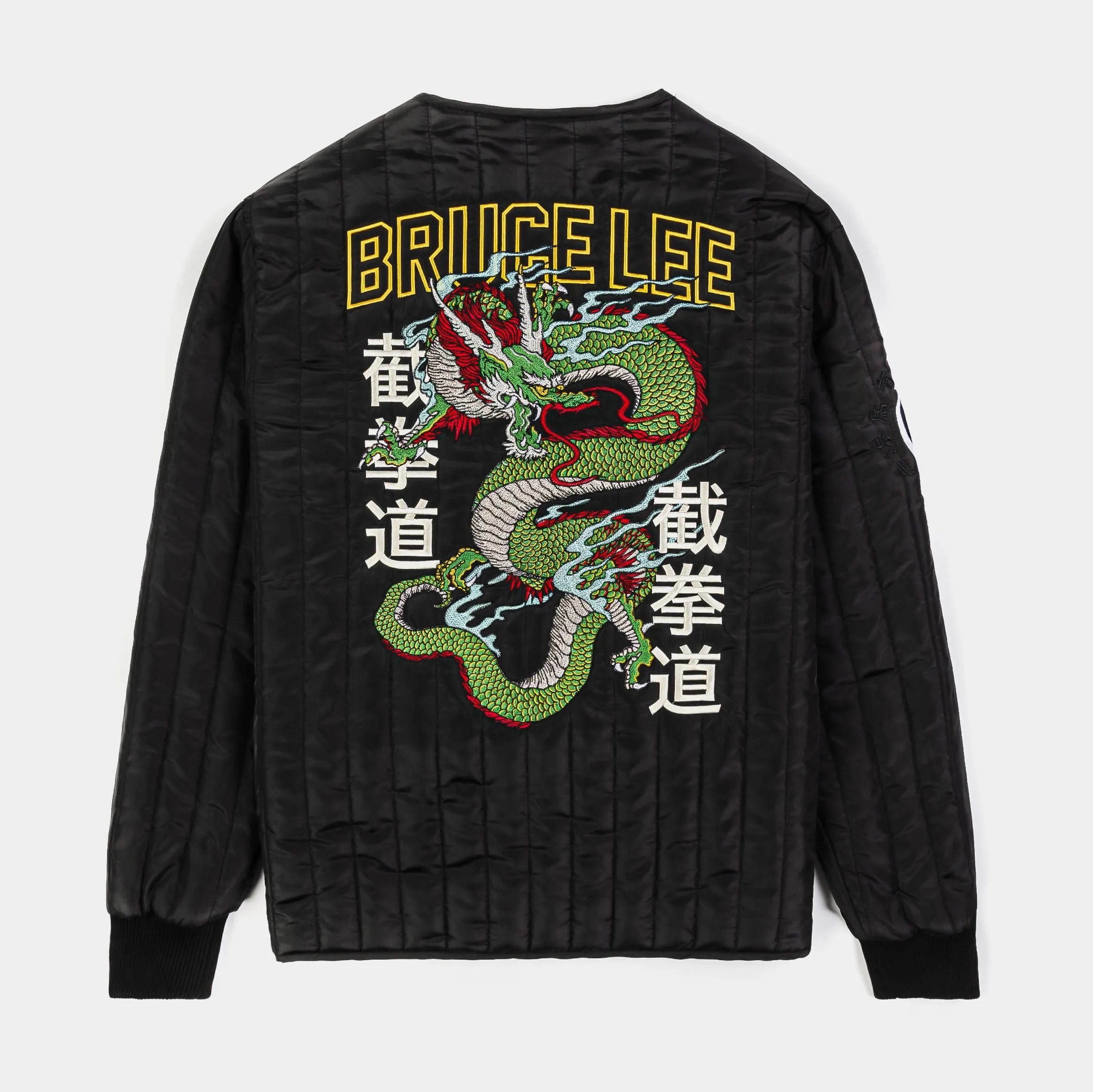 SP x Bruce Lee Dragon Quilted Shacket Mens Jacket (Black/Green)