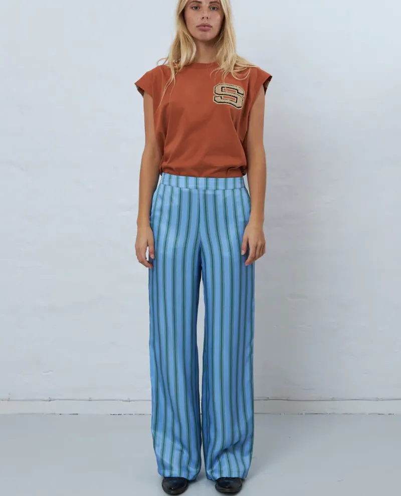 Stella Nova Blue Stripe Straight Trousers