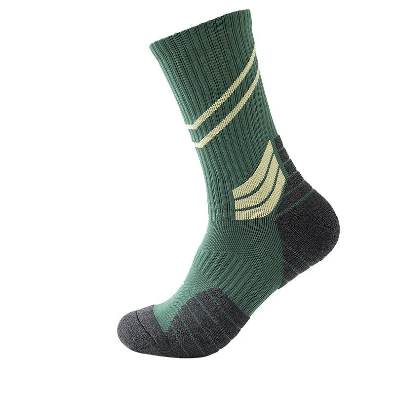 Striped Slash Sweat-Absorbent Non-Slip Basketball Socks