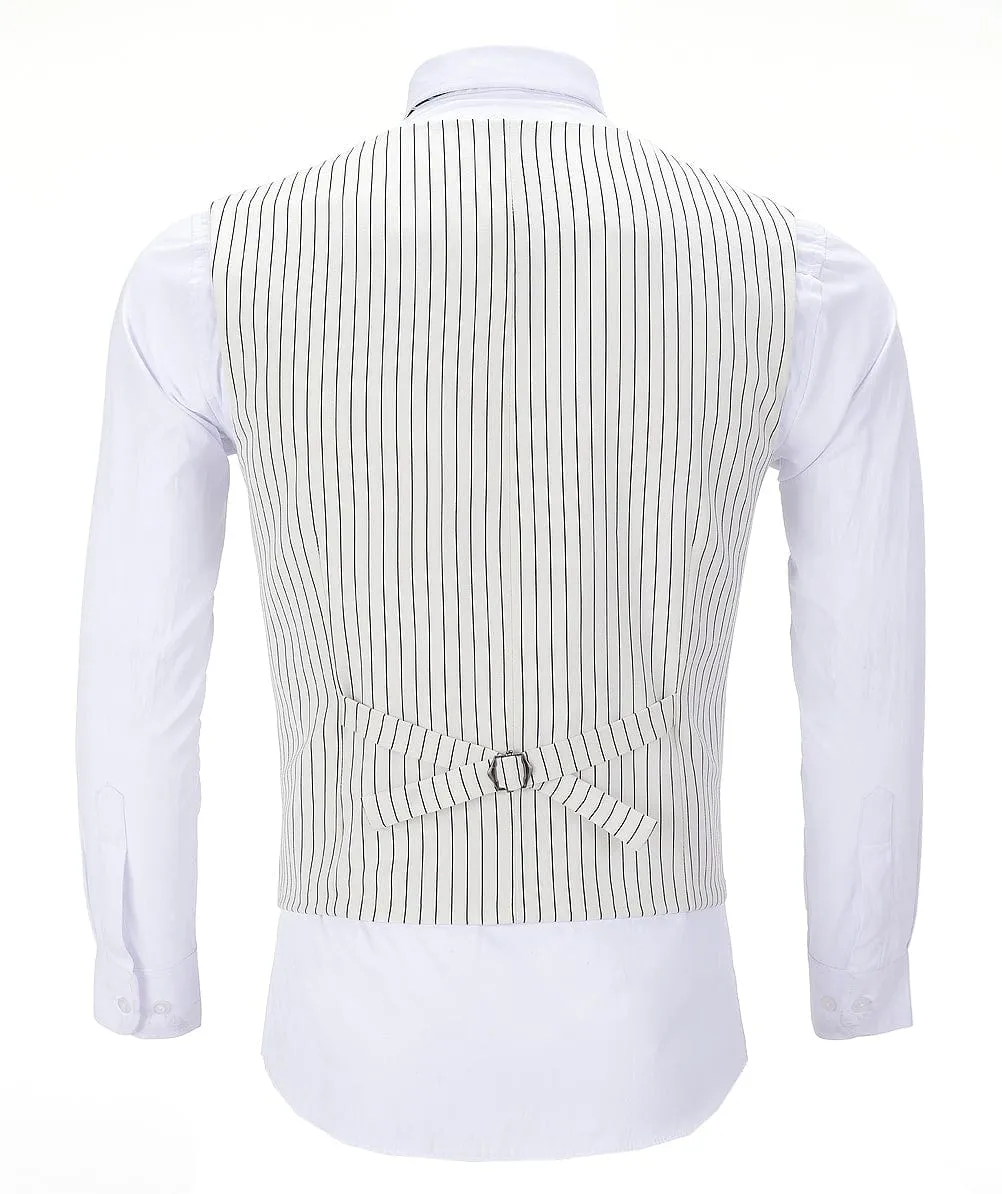 Striped V Neck Waistcoat Leisure Slim Fit Suit Vest