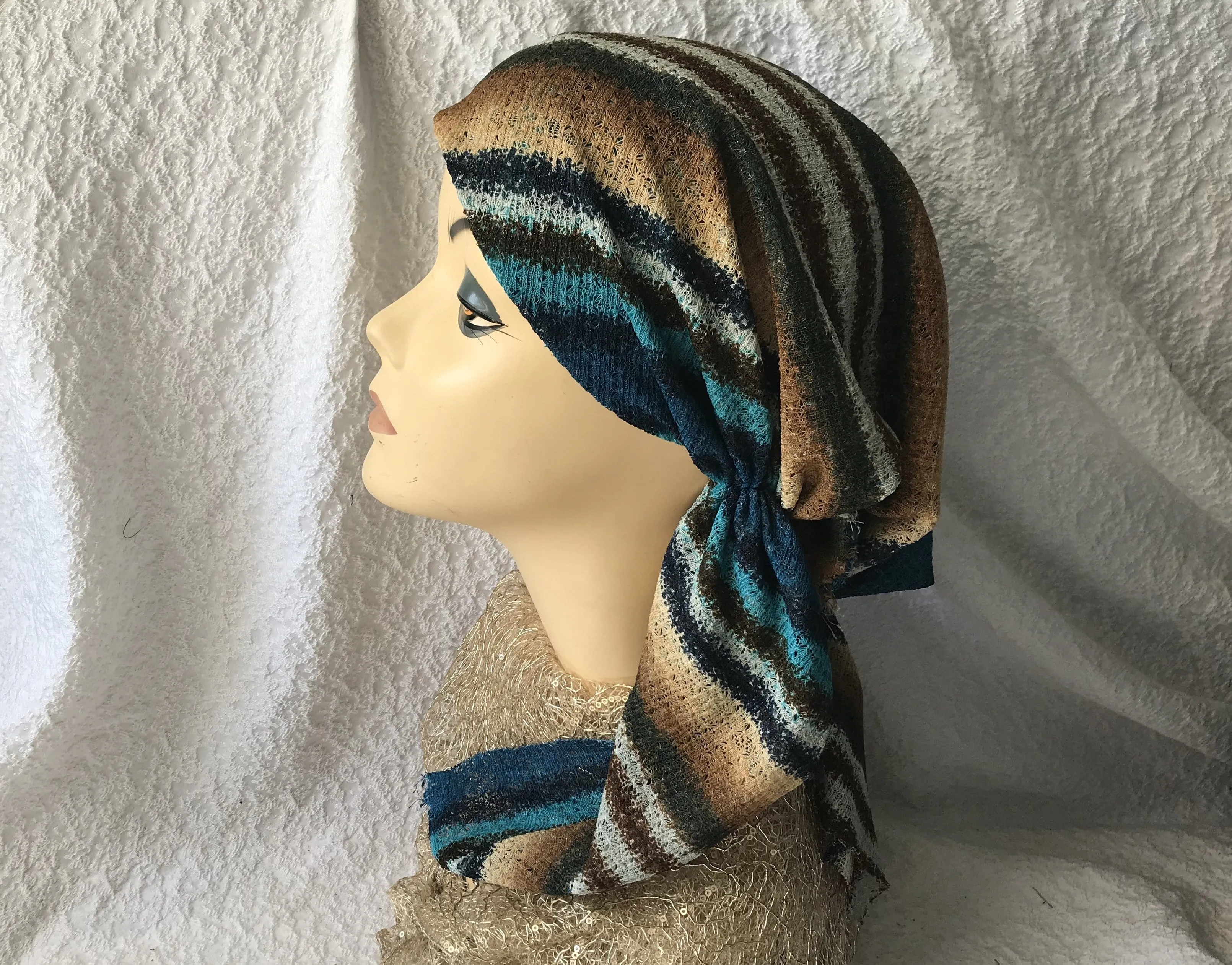 Stunning Boho Hipster Style Pre Tied Headscarf Turban Hijab Tichel Hair Wrap