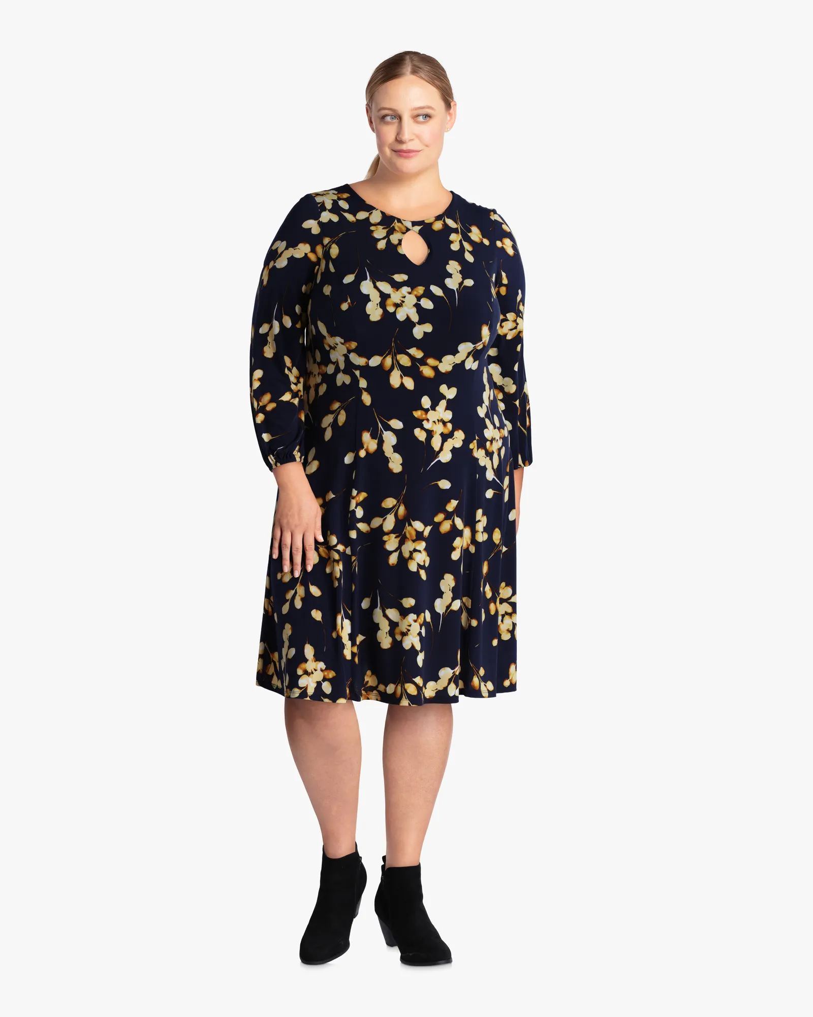 Sulu A-line Dress | Navy / Gold