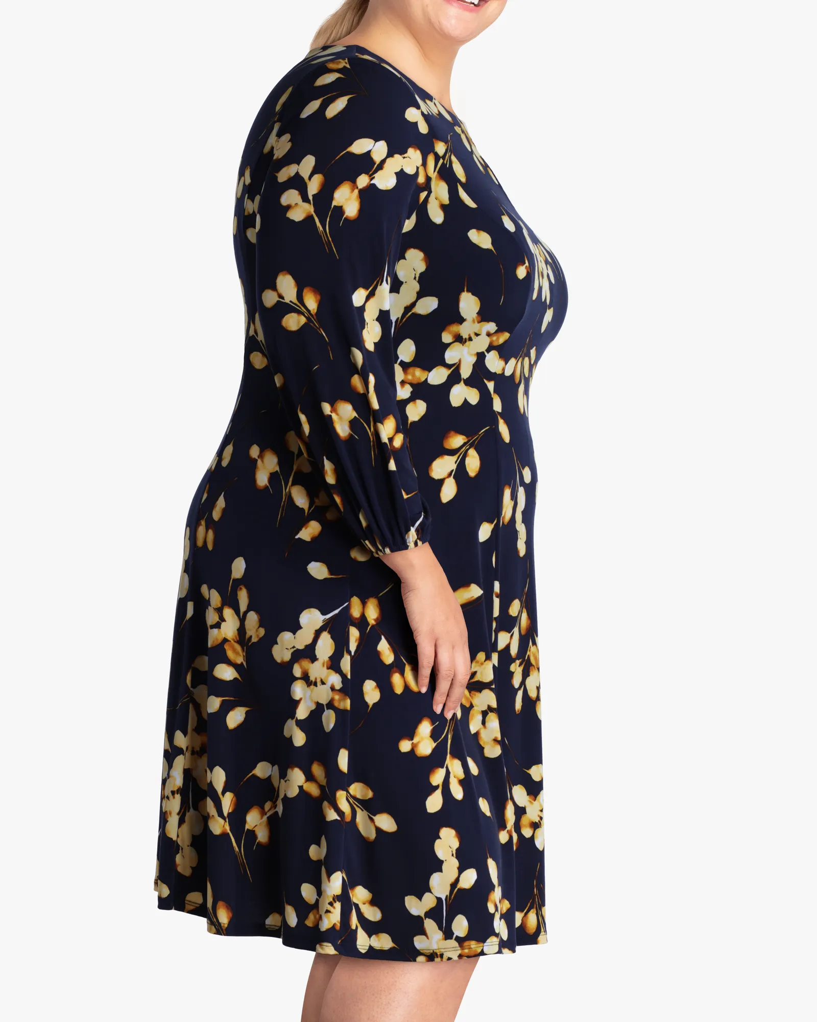 Sulu A-line Dress | Navy / Gold