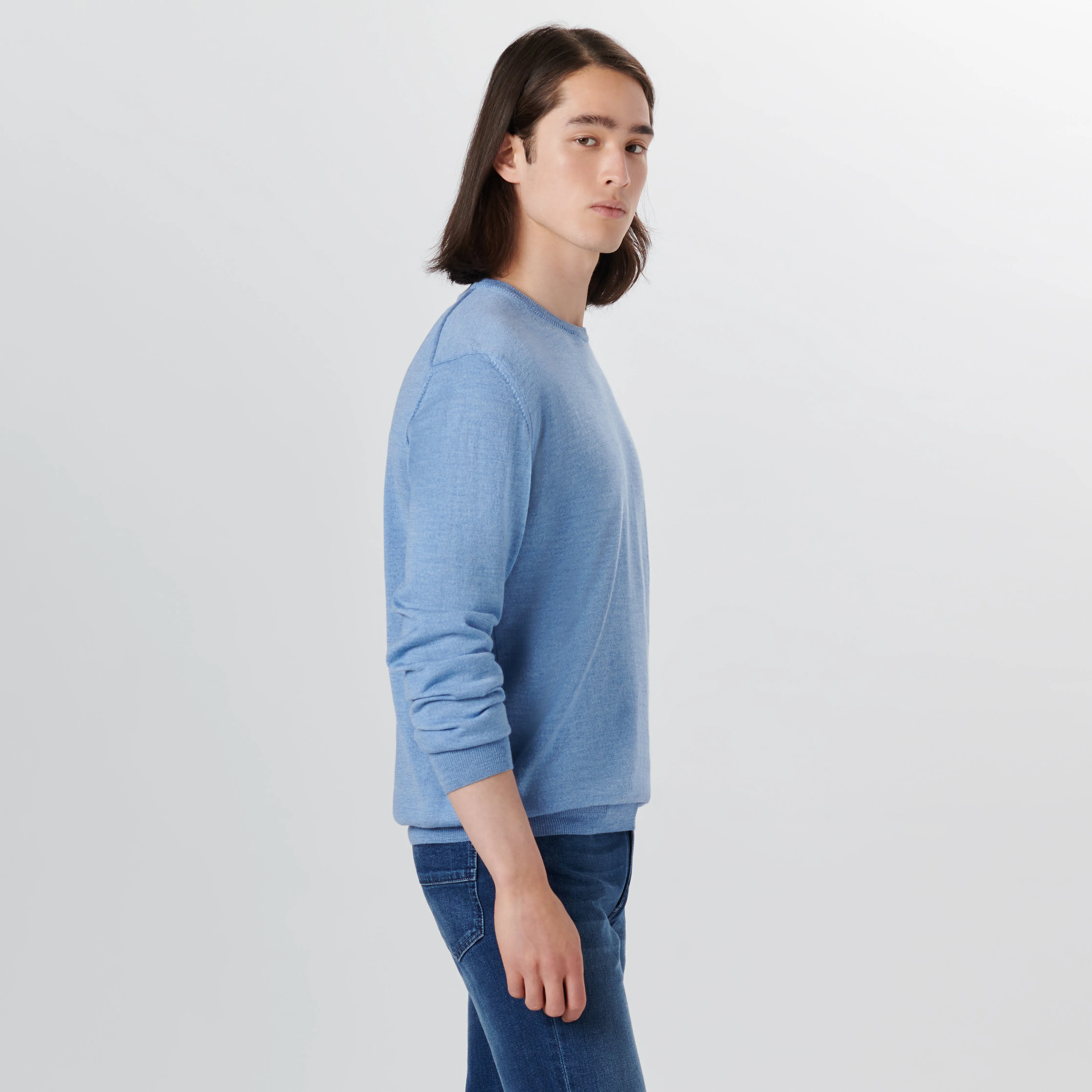 Super Merino Crew Neck Solid Sweater