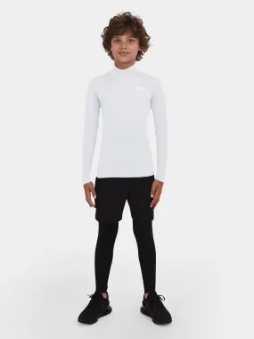 SuperThermal Compression Base Layer Long Sleeve Mock Neck For Boys With Brushed Inner Fabric