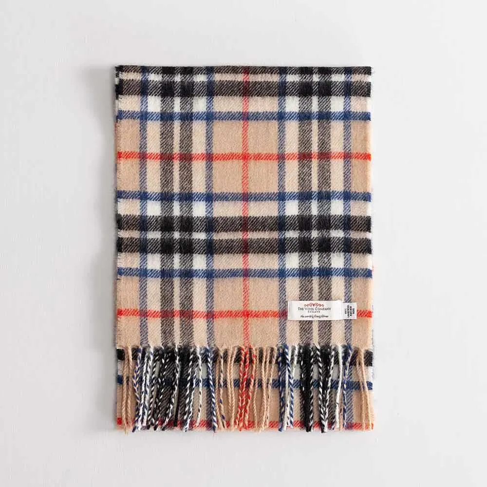 Tartan Lambswool Scarf Thomson Camel Modern