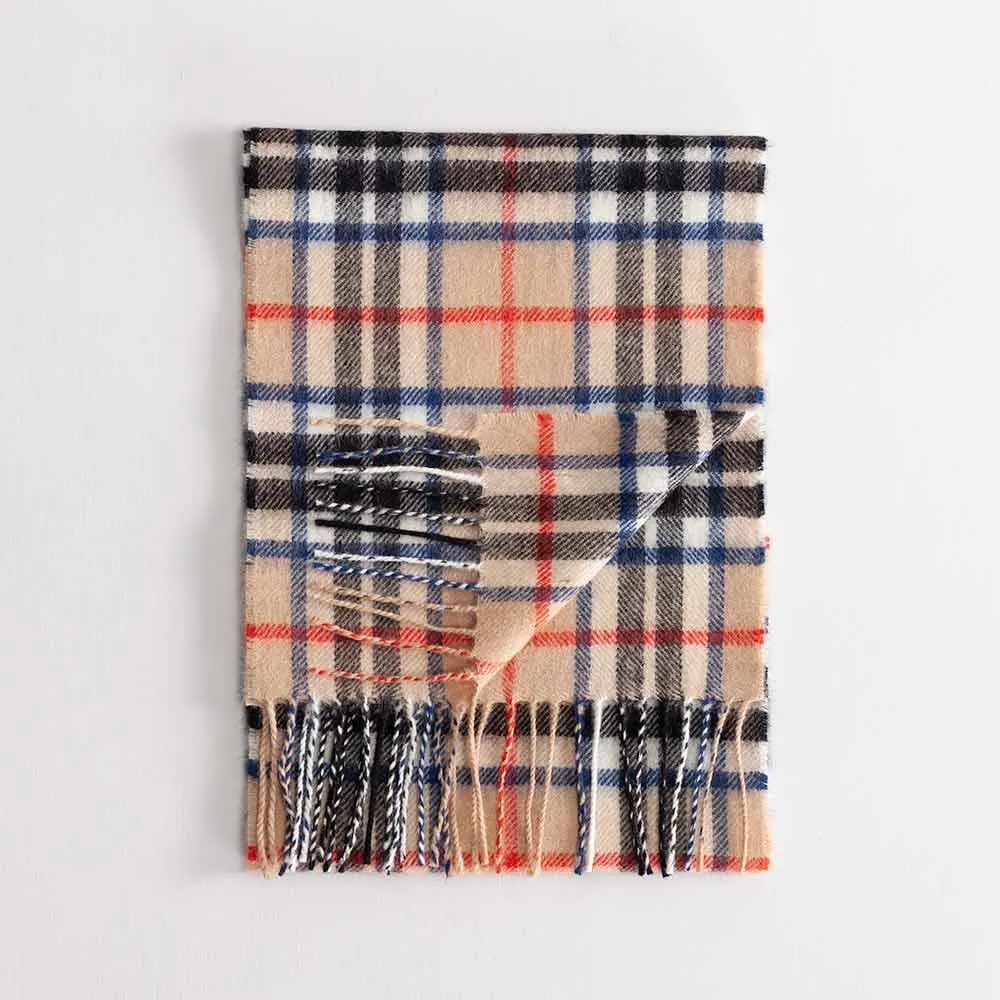 Tartan Lambswool Scarf Thomson Camel Modern