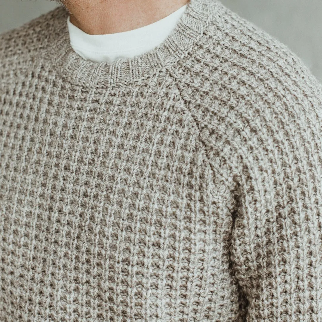 The Fisherman Sweater in Natural Waffle