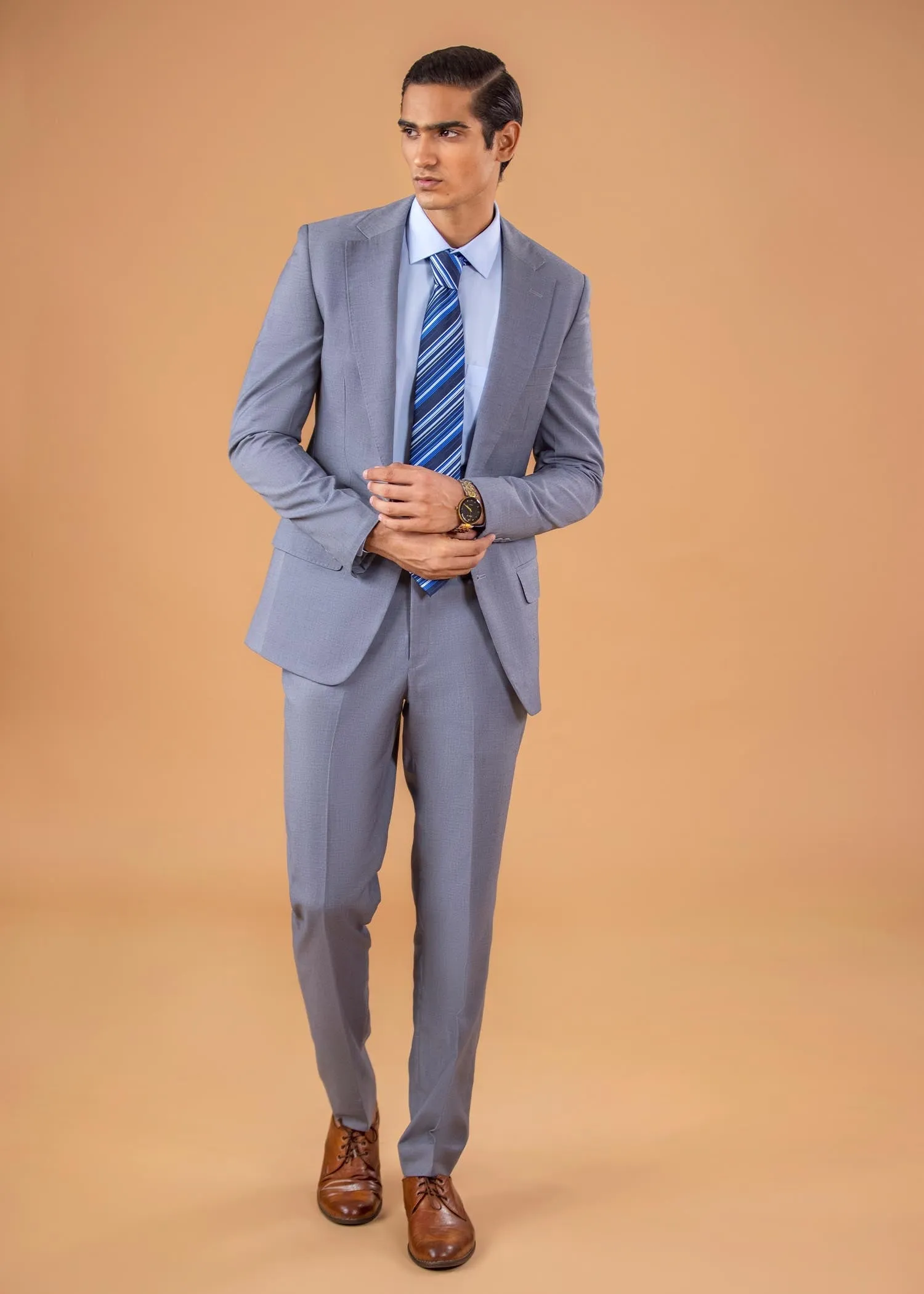 Three Piece Suit - Notch Lapel - Light Gray