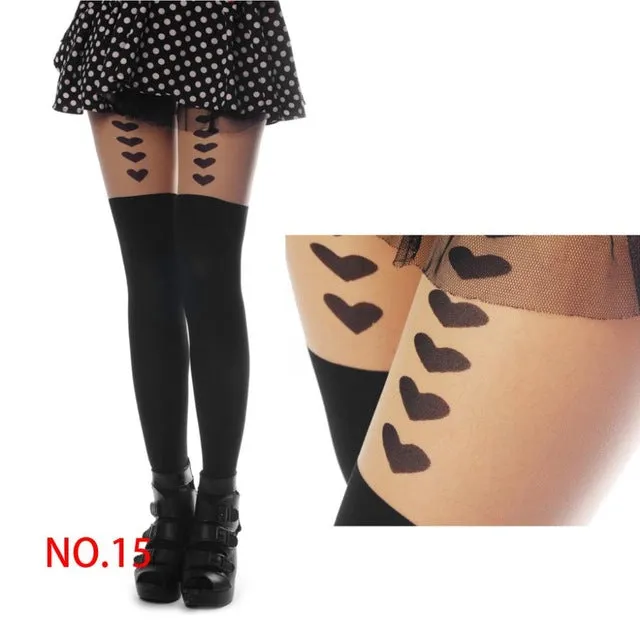 Tights Pantyhose Women Sexy Stockings Cat Pattern Print Cartoon 20 Style Spring&Autumn Mock Medias Pantis Woman Collant Femme