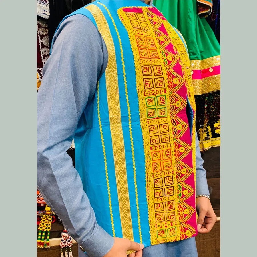 Tribal Embroidered Unisex Party Wear Waistcoat