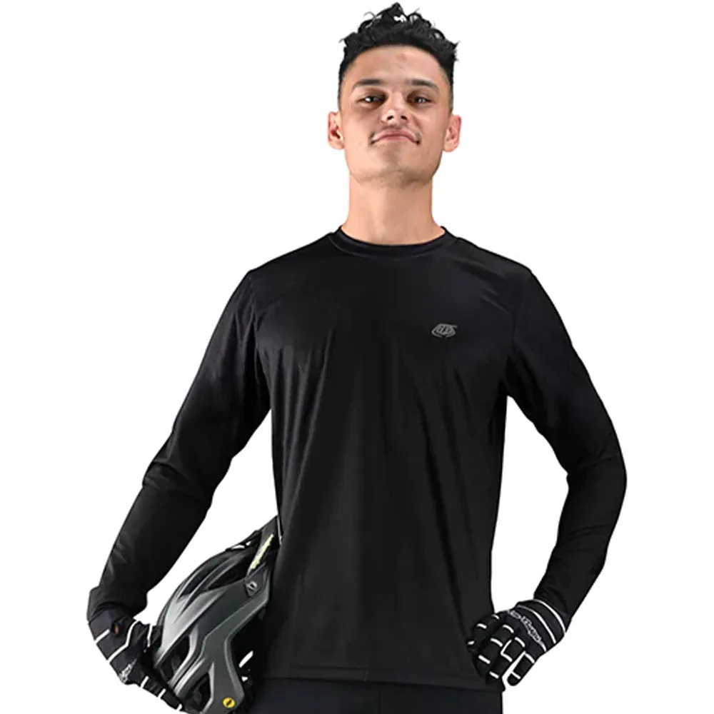 Troy Lee Designs Flowline LS MTB Jersey (Solid Black)