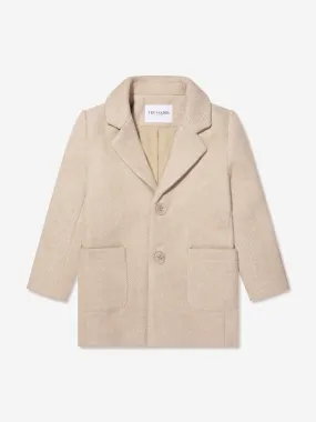 Trussardi Boys Imaril Long Coat in Beige