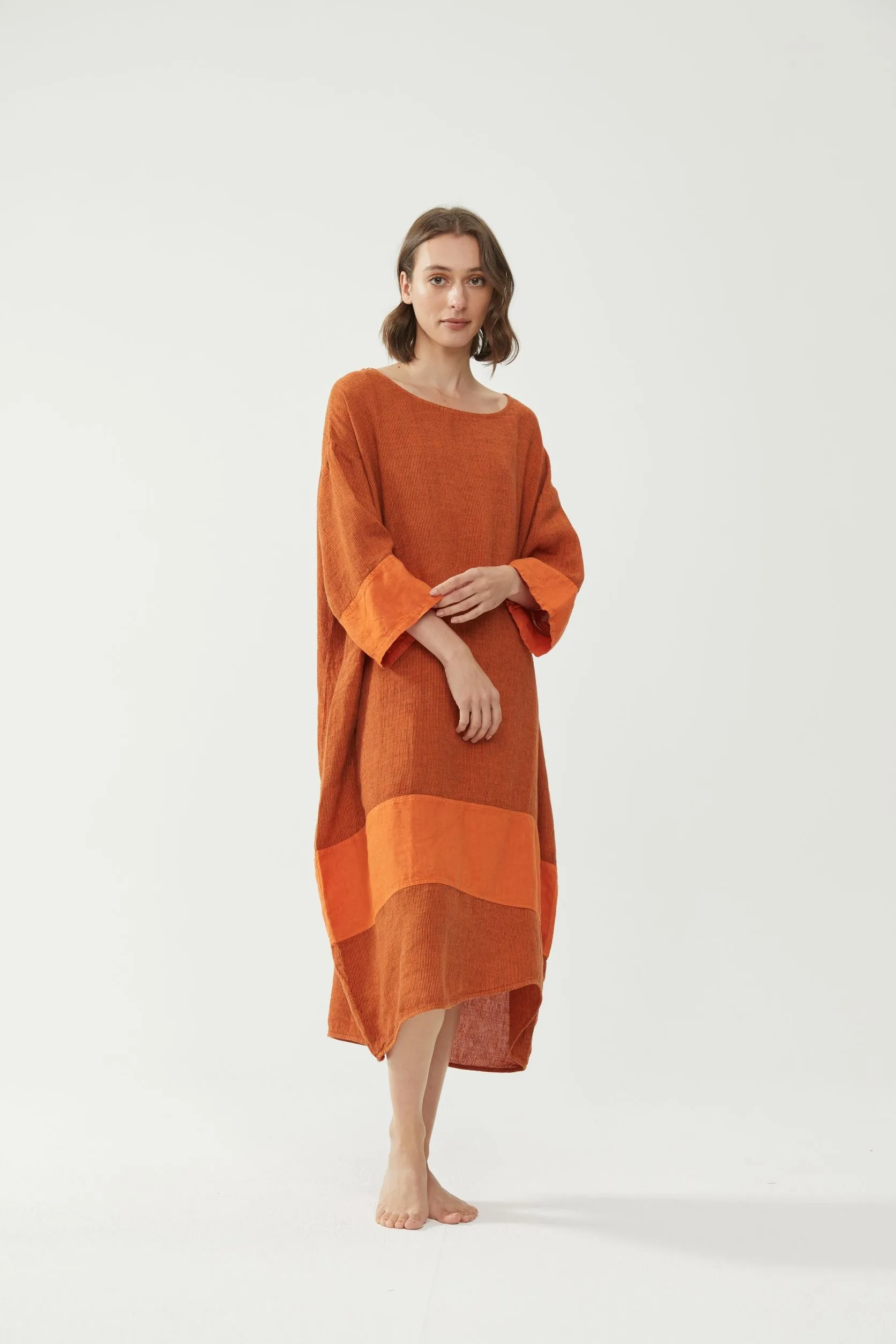 Tulip Dress Pumpkin Stripe