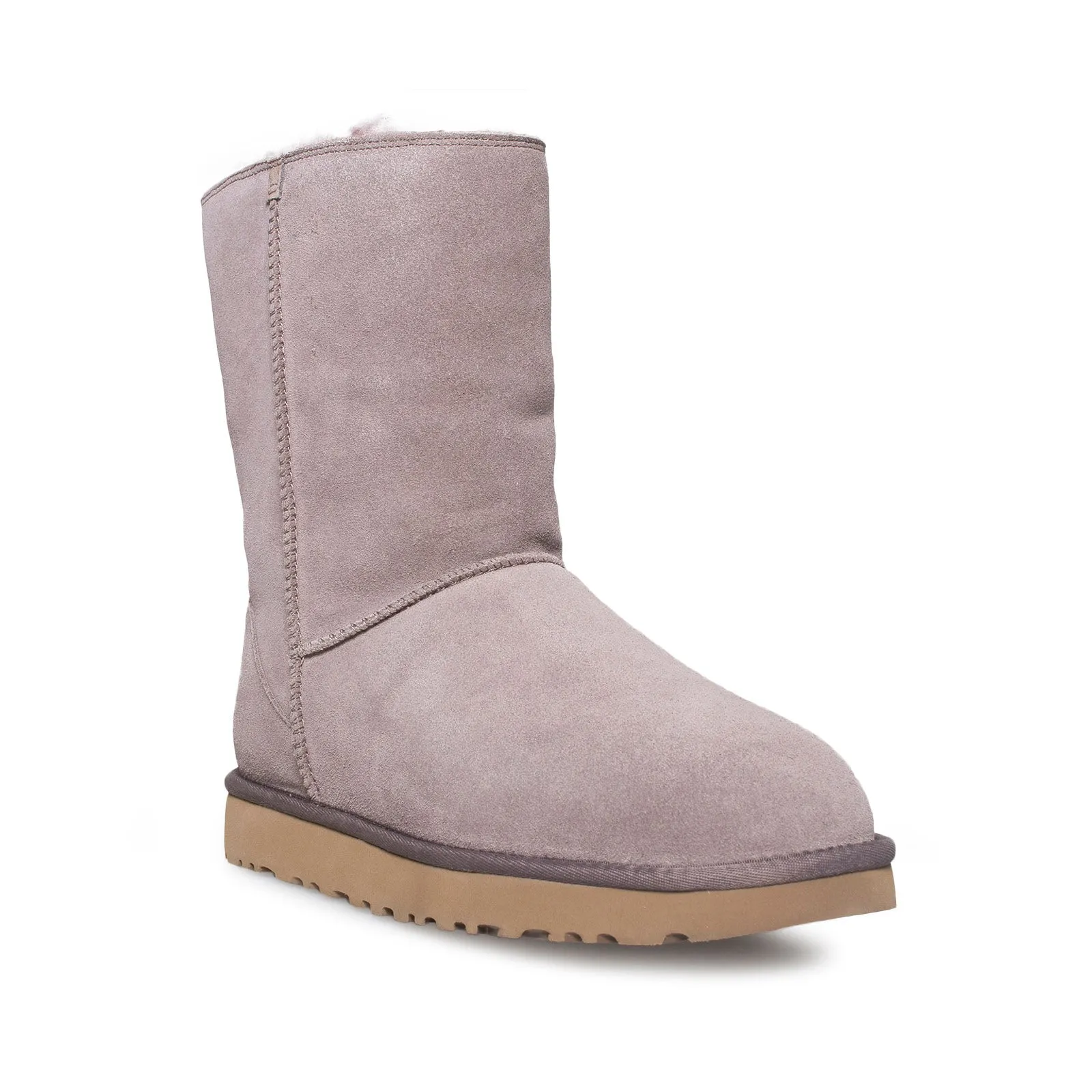 UGG Classic Short Zip Suede Stormy Grey Boots