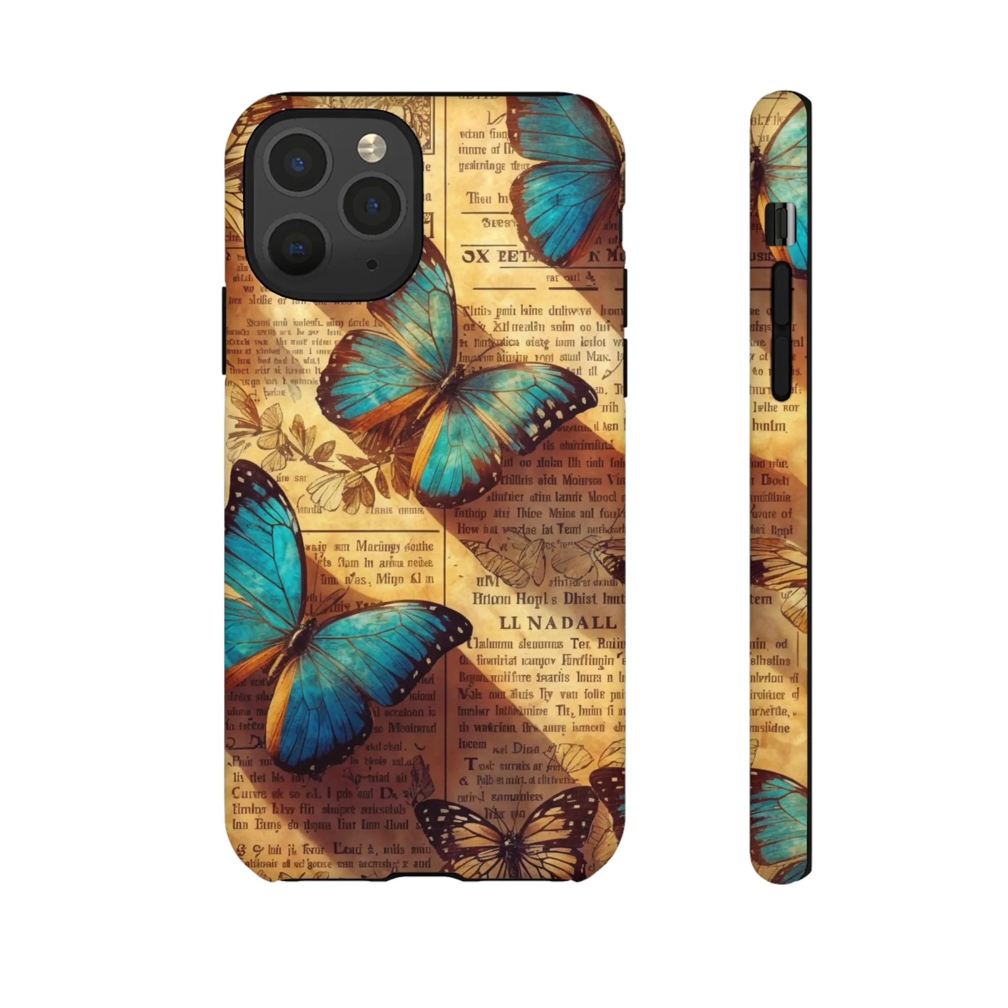 Unleash the Drama: Turn Heads with this Stunning Butterfly and Flower Cell Phone Case