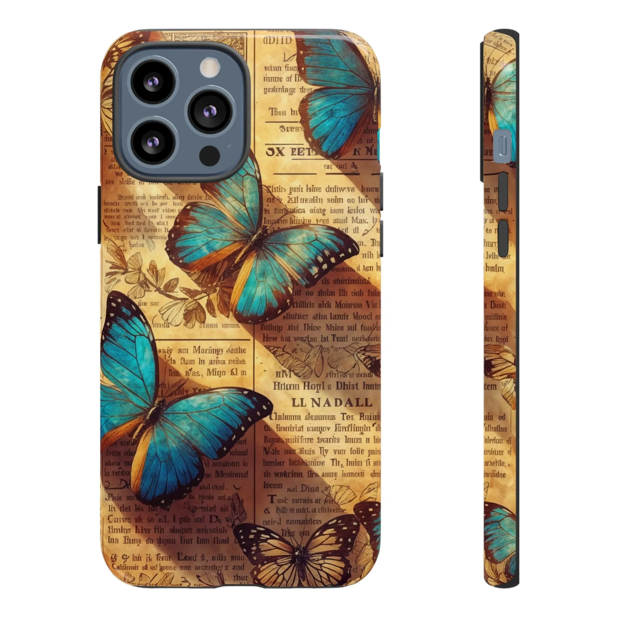 Unleash the Drama: Turn Heads with this Stunning Butterfly and Flower Cell Phone Case