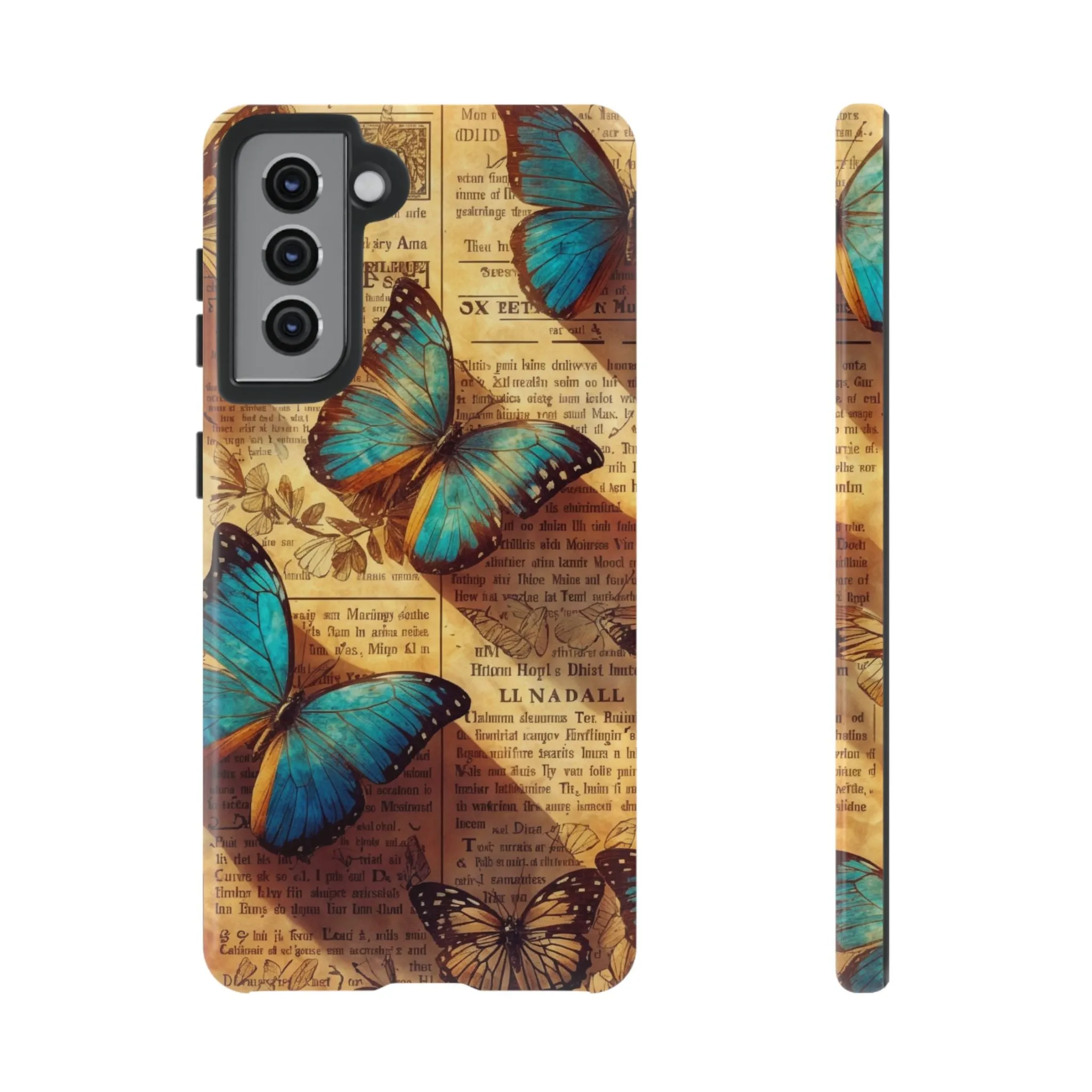 Unleash the Drama: Turn Heads with this Stunning Butterfly and Flower Cell Phone Case