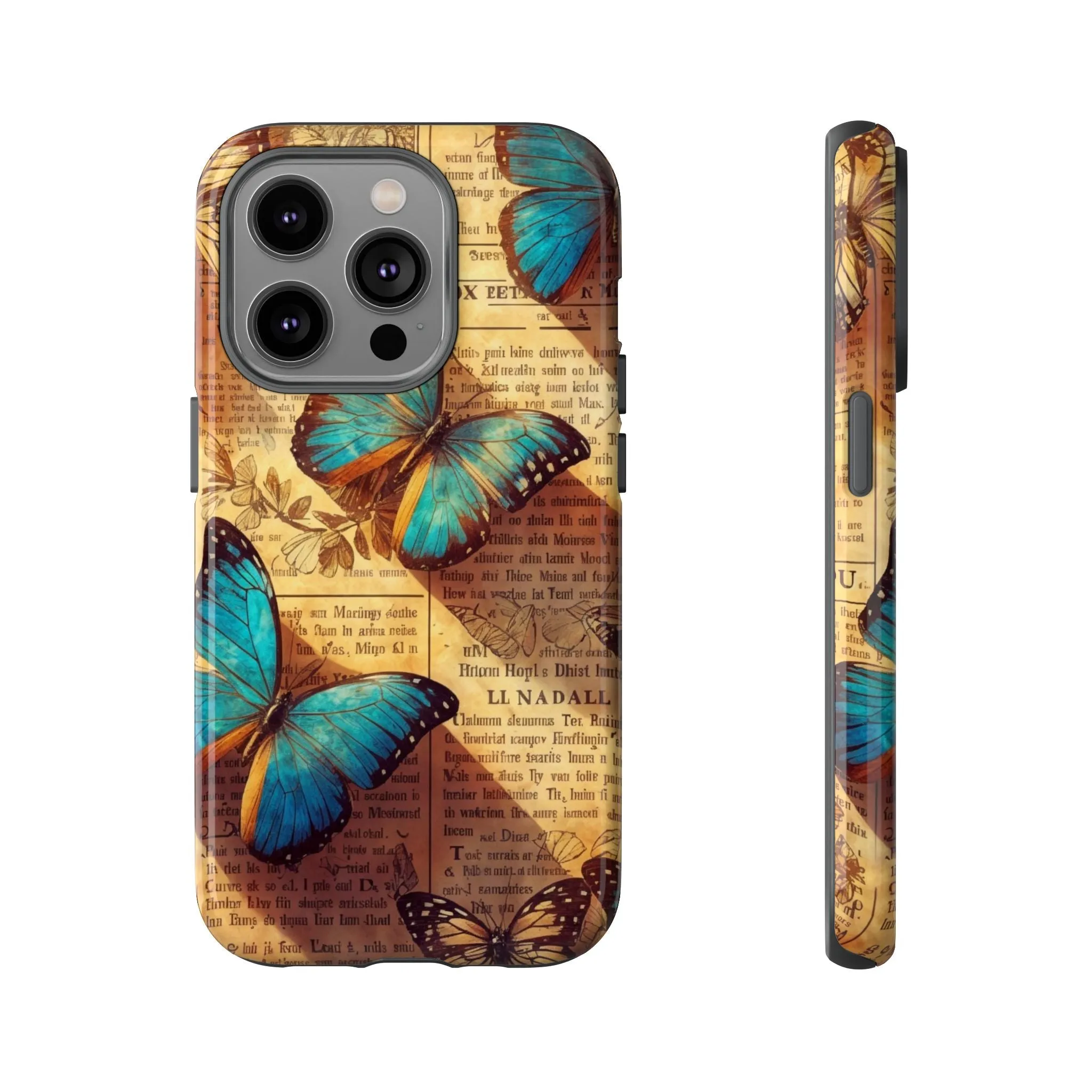 Unleash the Drama: Turn Heads with this Stunning Butterfly and Flower Cell Phone Case