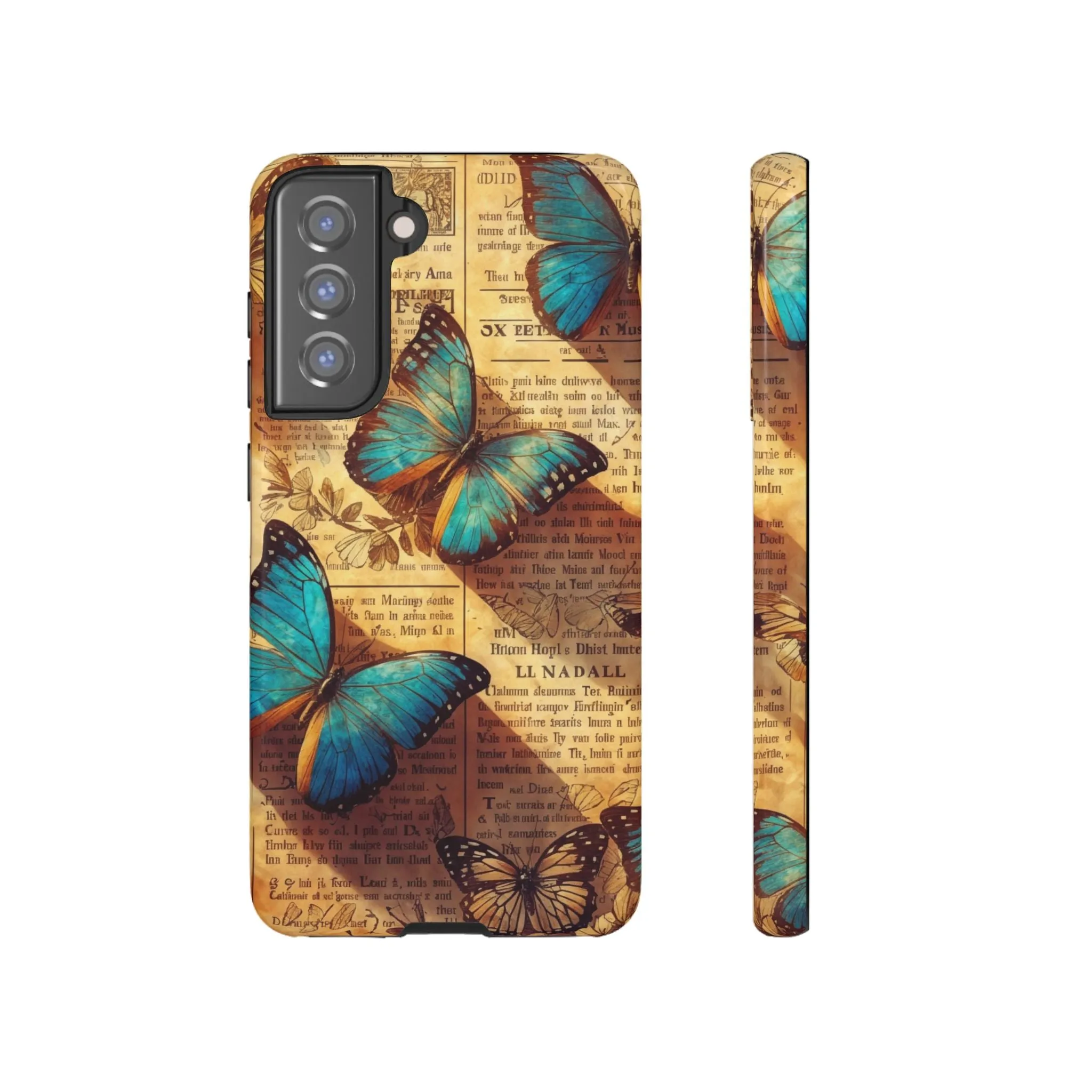 Unleash the Drama: Turn Heads with this Stunning Butterfly and Flower Cell Phone Case