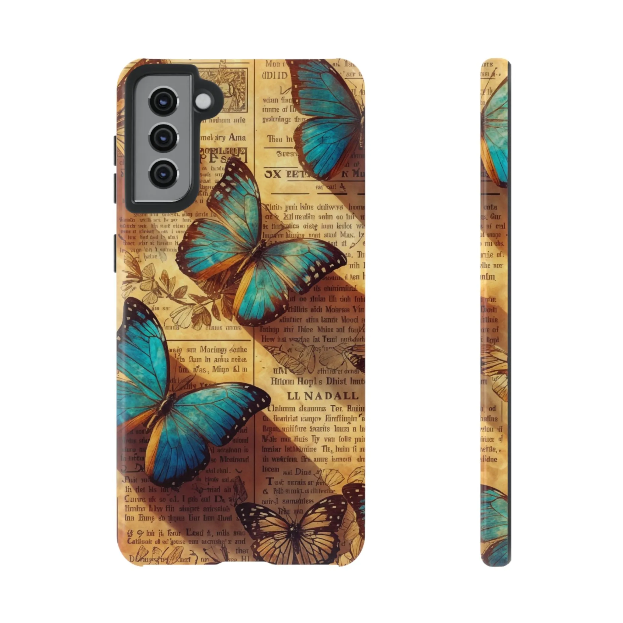 Unleash the Drama: Turn Heads with this Stunning Butterfly and Flower Cell Phone Case