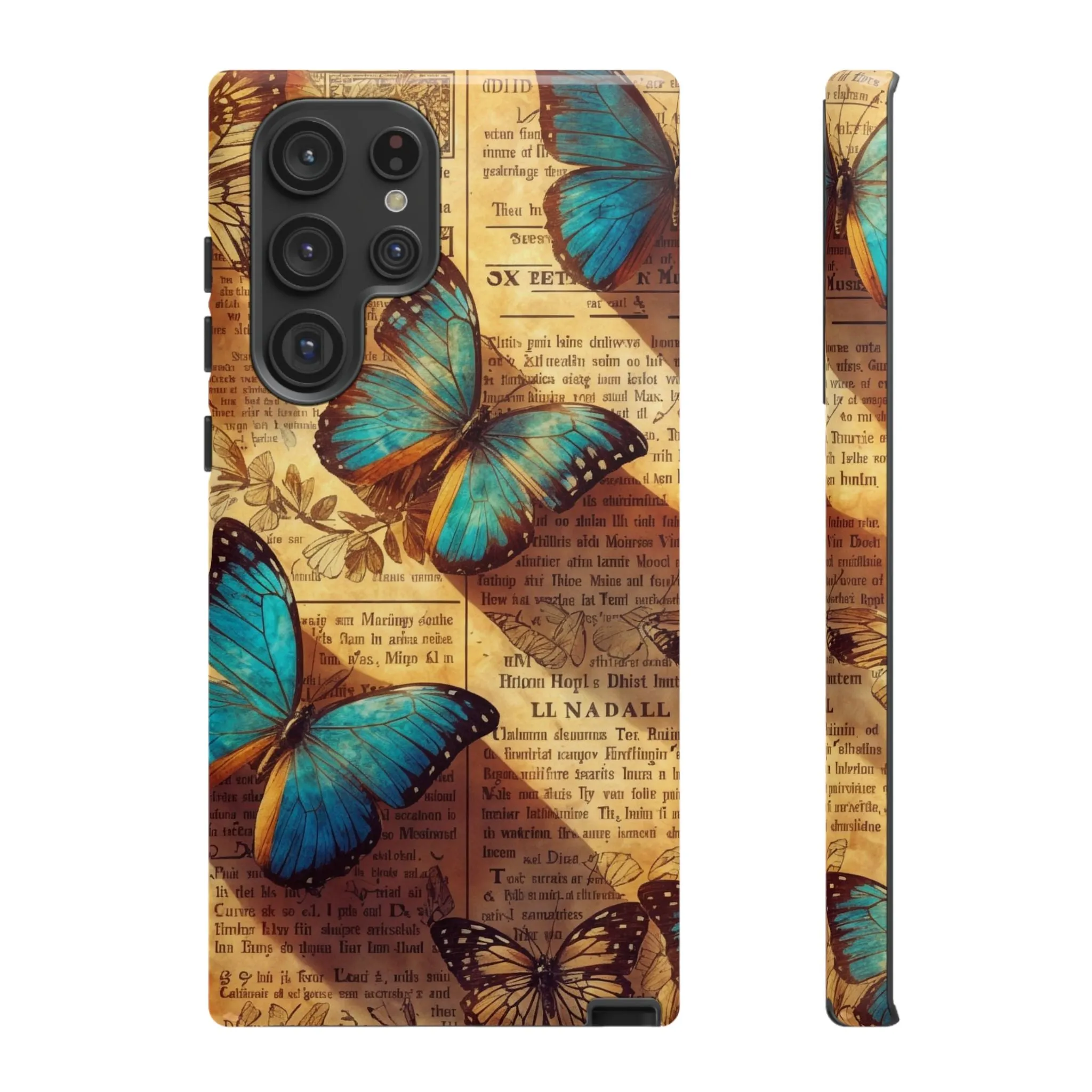 Unleash the Drama: Turn Heads with this Stunning Butterfly and Flower Cell Phone Case