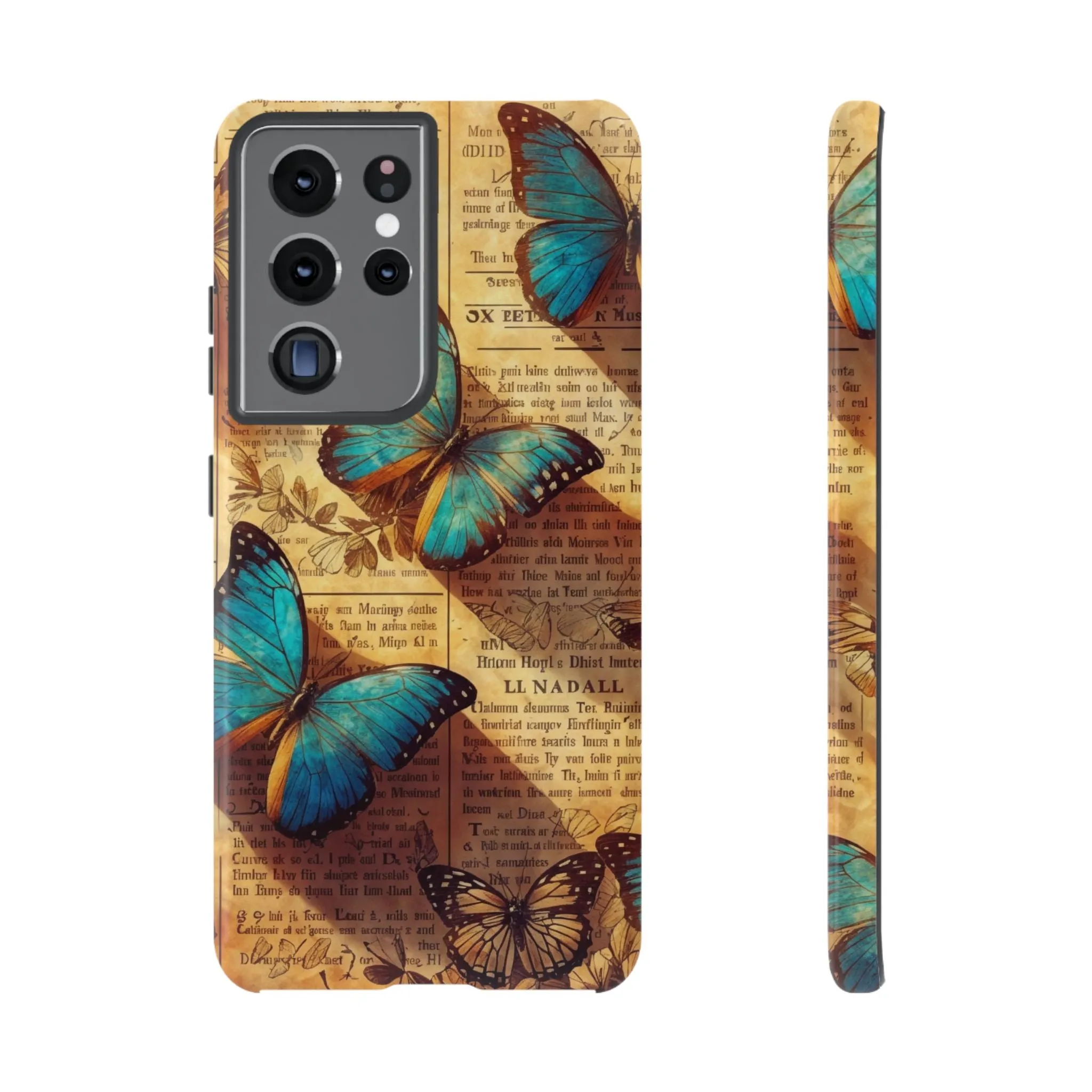 Unleash the Drama: Turn Heads with this Stunning Butterfly and Flower Cell Phone Case